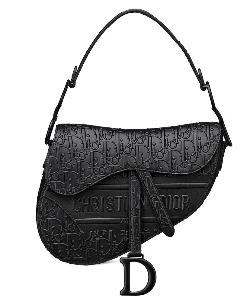 Christian Dior Saddle Bag Leather Black